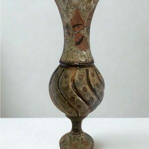 Vintage Turkish Hand-Engraved Copper Vase
